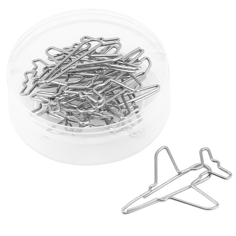 TOPINCN Airplane Shape Paper Clips, 10pcs/Set Stainless Steel Cute Plane Paperclips Funny Bookmarks Marking Document Organizing Clip for Memo Office Supplies School Stationery Gift Wedding Decoration - Image 1